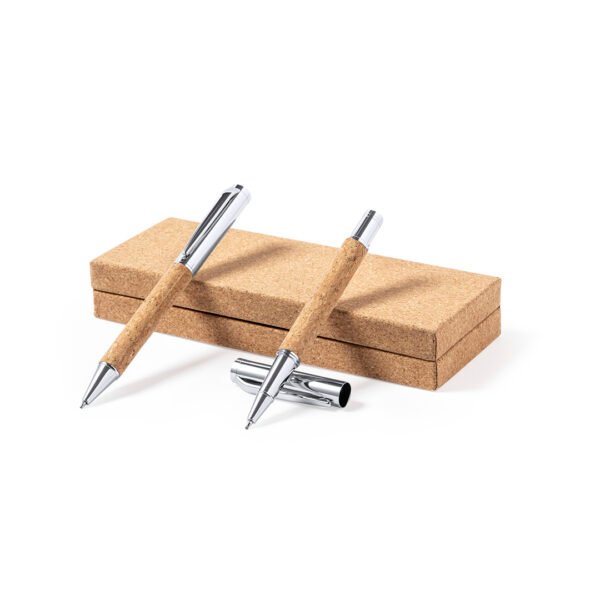 Kit Caneta e Roller em Cortiça Natural e Metal