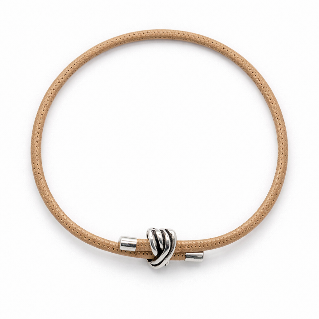 Pulseira em Cortiça Natural com Contas Prateadas - Image 4