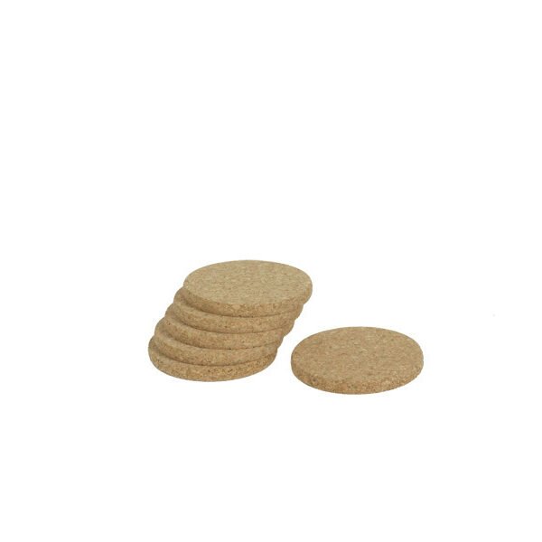 Conjunto de 6 bases de copo  em cortiça