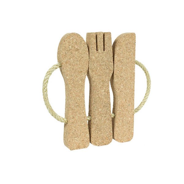 Conjunto Base de Panela em Cortiça Três Talheres