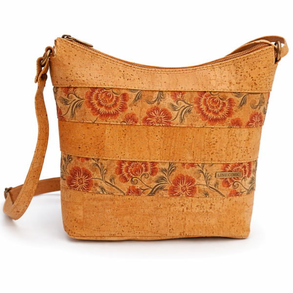 Mala em Cortiça Natural com Estampa Floral