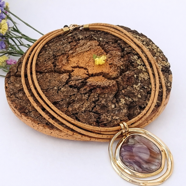 Colar Artesanal em Cortiça Portuguesa de Três Voltas