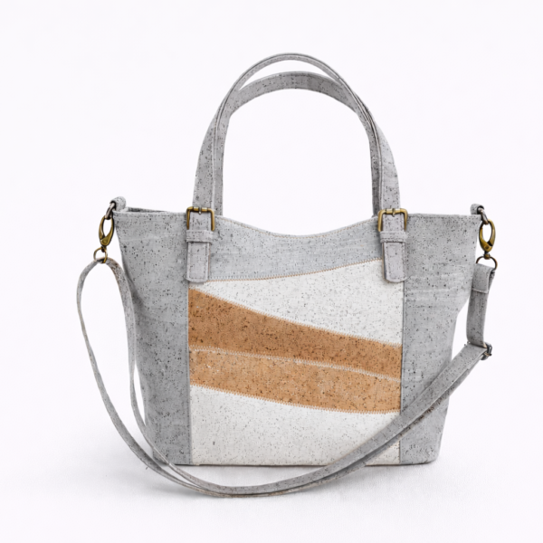 Mala em cortiça Cinza com padrão em ondas