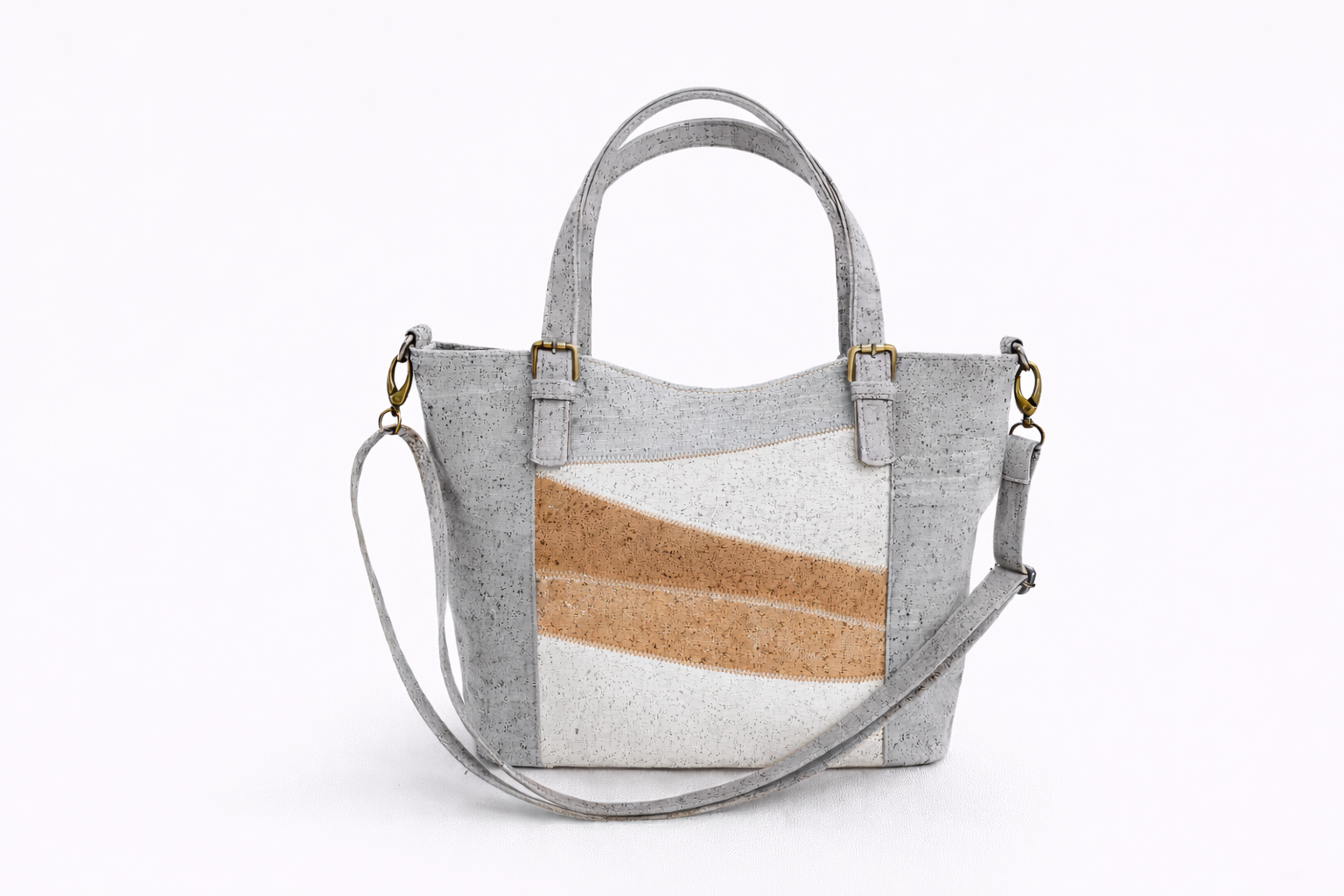 Mala em cortiça Cinza com padrão em ondas