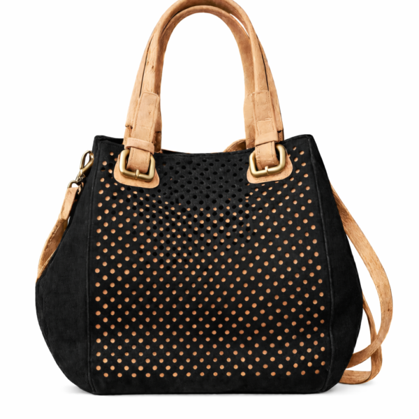 Mala em cortiça preta com laser