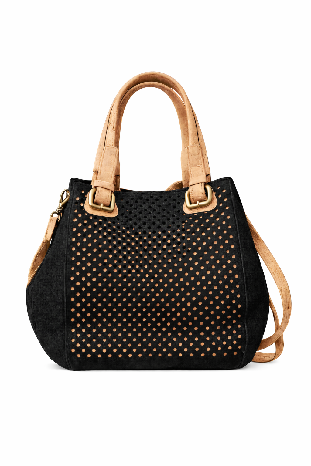 Mala em cortiça preta com laser