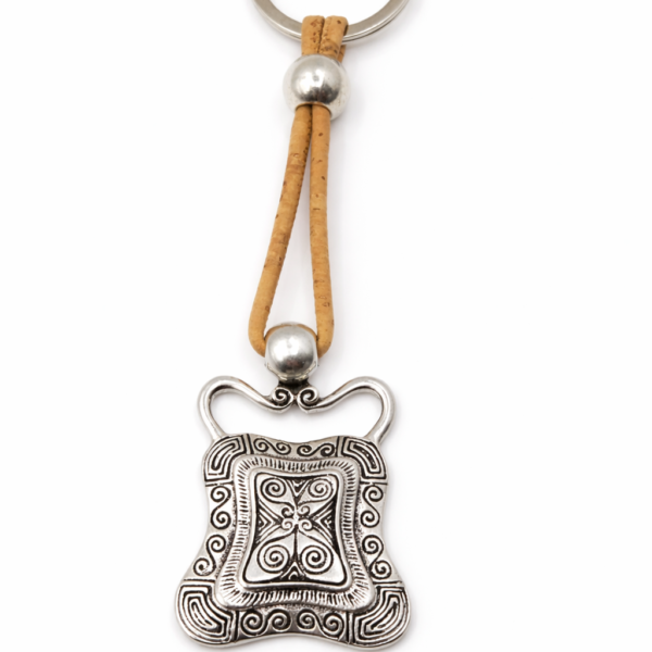 Chaveiro Artesanal em Cortiça e Prata