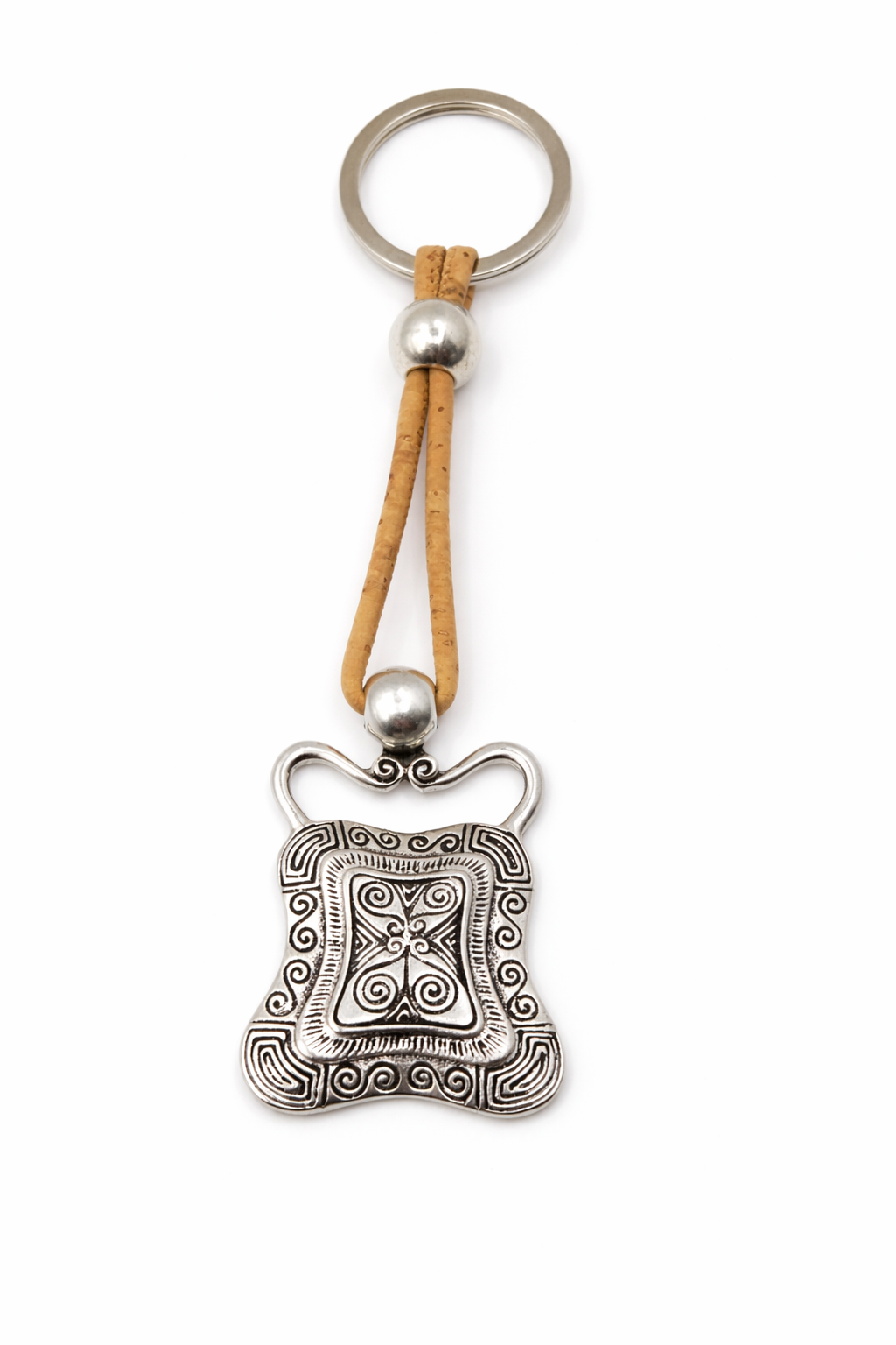 Chaveiro Artesanal em Cortiça e Prata