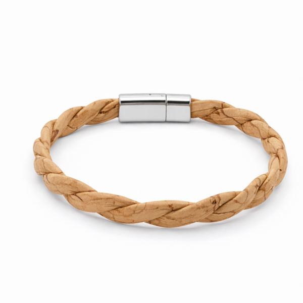 Pulseira em Cortiça Natural Trançada