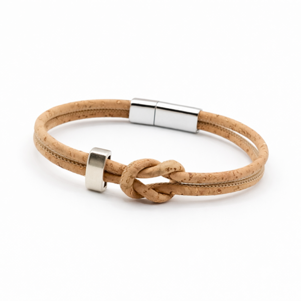 Pulseira com nó em cortiça natural