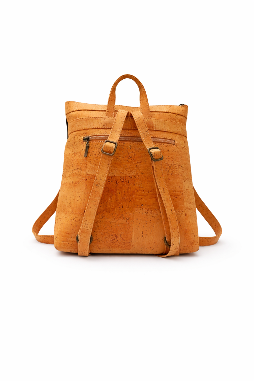 Mochila Bicolor em Cortiça Natural e Azul Escuro - Image 2