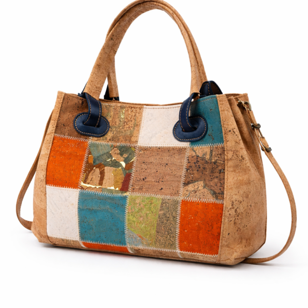 Mala em Cortiça Natural com Patchwork
