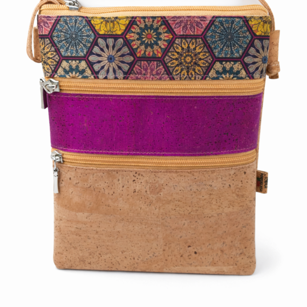 Mala Tiracolo em Cortiça com Padrões Geométricos