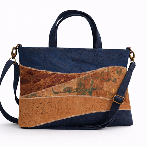 Mala em Cortiça Azul-Escura em Camada