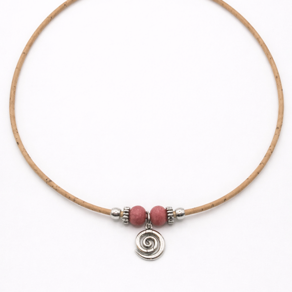 Colar em Cortiça Natural com Charme Espiral