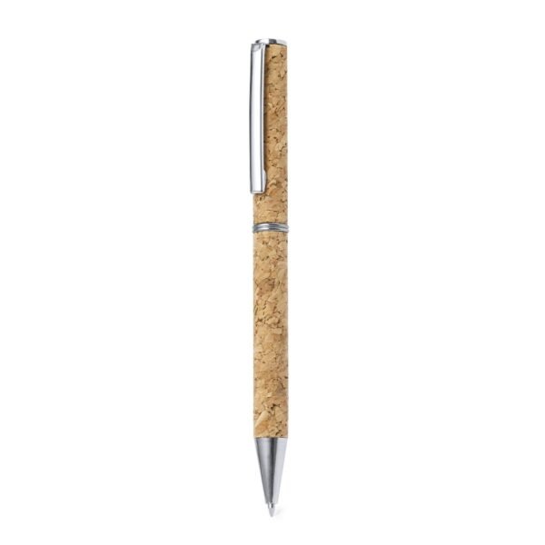 Cork Ballpoint Pen with Chrome-Plated Details