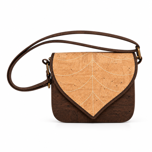 Crossbody Cork Bag with Leaf Detail