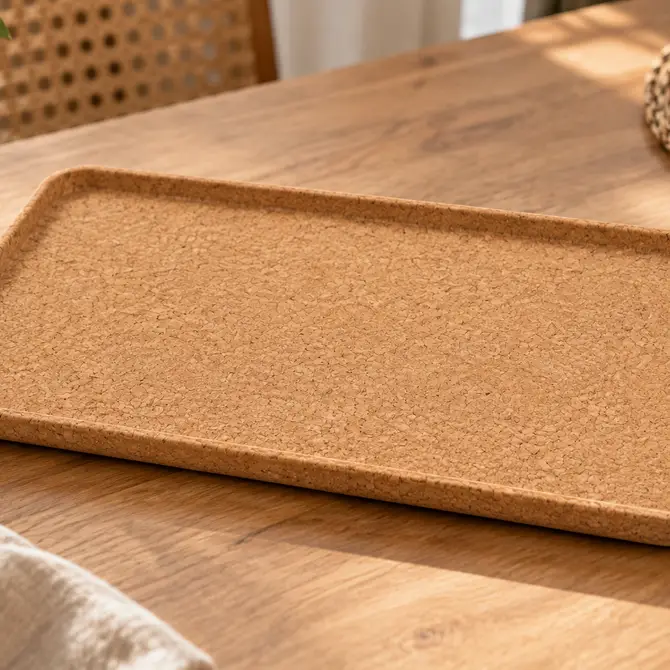 Rectangular Natural Cork Tray