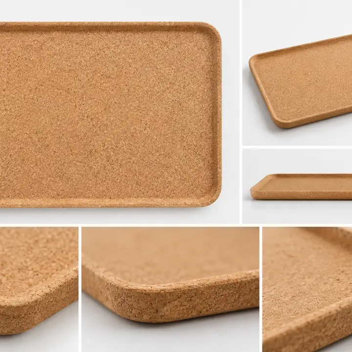Rectangular Natural Cork Tray - Image 2