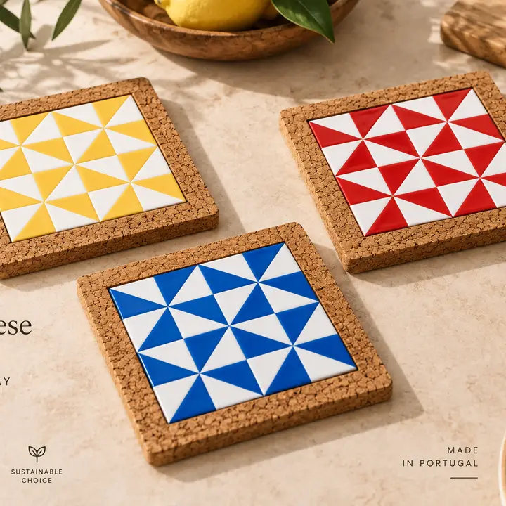 Trivet with Geo Ceramic Tile